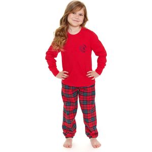 Doctor Nap - DN PDU.7129 - Pyjama - Rood - Lange Mouw Lange Broek Katoen Flanel