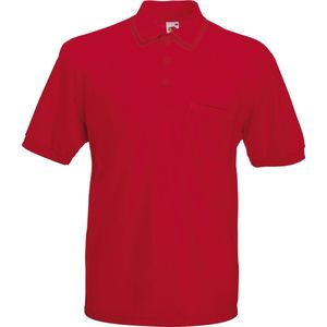 Fruit Of The Loom Heren Pocket 65/35 Pique © Poloshirt Korte Mouwen (Rood)