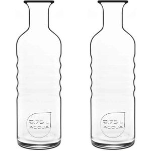 4x Glazen water karaffen van 750 ml Optima- Sapkannen/waterkannen/schenkkannen