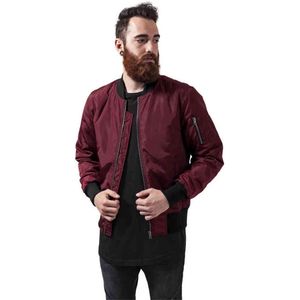 Urban Classics - 2-Tone Bomber jacket - M - Rood/Zwart