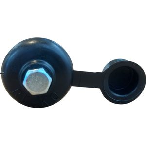 Golfplaatschroeven voor golfplaat 177/51 - verzinkt 6x110mm mét ring en dop zwart - per 25st verpakt