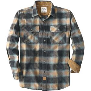 Geruite Flanellen Herenoverhemd met Lange Mouwen en Informele Kraagknoopjes van Zacht Katoen