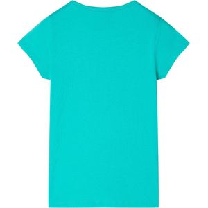 Kindershirt mintkleurig - Maat 104 - Flamingo print