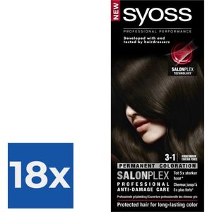 Syoss - Haarverf - 3_1 - Donkerbruin - 115ml x 18