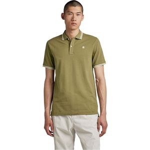G-star - Dunda Slim Stripe - Polo - Groen - Korte Mouwen