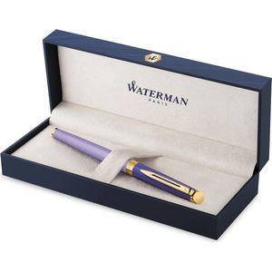 Waterman Hémisphère vulpen | metaal-paarse lak met verguld detail | vergulde medium penpunt | met Geschenkdoos