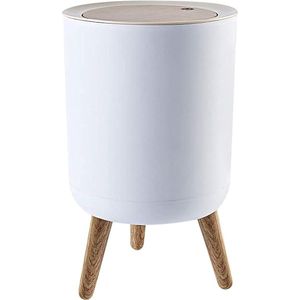CRLYN - Prullenbak op Pootjes - Wit - Afvalemmer - 7L