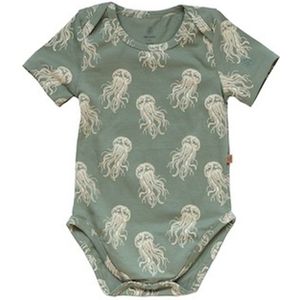 MXM Baby Romper- Korte mouwen- groen- Katoen- Stretch- print- maat 74
