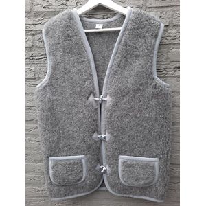 Schapenwollen bodywarmer 100% natuurproduct - Grijs - schapenwol - Maat XXL - vest - wol