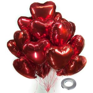 Valentijn Rood hartvormige ballonnen, 25 stuks folie ballonnen 53cm bij 46cm