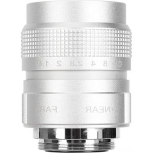 25 Mm F1.4 CCTV-lens voor Camera met Handmatige Aanpassing van Diafragma en Scherpstelling 196 Kijkhoek Filmlens (Zilver)