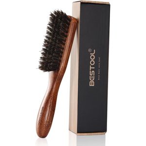 Haarborstel voor Baardverzorging met Wildzwijnharen en Beukenhouten Handvat - Ideaal voor Heren