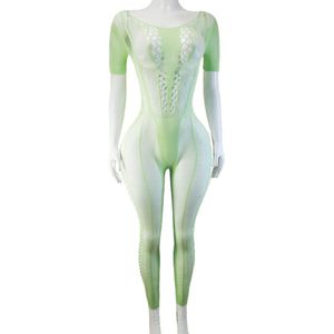 BamBella ® - Panty pak -Onesize - body suit - Dames - Onesize - Erotische jumpsuit van kant lingerie Groen
