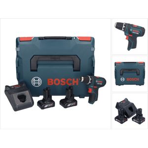 Bosch GSR 12V-15 Professionele accuboormachine 12 V 30 Nm + 2x accu 6.0 Ah + lader + L-Boxx