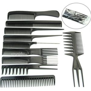 LOUZIR 10 delige kammen set in etui - Haar styling - Toupeerkam, Grove, Fijne kam etc.
