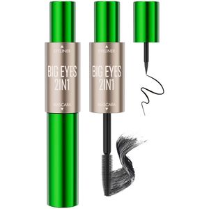 NAXSIR 2 - in - 1 Eyeliner en Mascara Set - BIG EYES | Waterdicht | 24 Uur Vlekvrij | Intensief Zwart | Krul & Lang | Eenvoudig Anwenden
