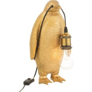 J-Line tafellamp Pinguïn - polyresin - goud - small