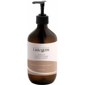 Natuurlijke hand & body wash, Vanille Vedette - Patchouli, amber & vanille, reinigt mild en staat stijlvol in huis