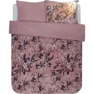 Essenza - dekbedovertrek - lits jumeaux - katoensatijn - 240x220 cm - verano roze met bloemdesign - zonder kussenslopen