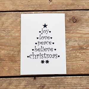 Raamsticker zwart kerstmis voor op het raam  te plakken kerst decoratie versiering tekst sticker  Joy love peace believe christmas vorm kerstboom Raamdecoratie winter | Kerstversiering | December versiering | Sneeuw | Raam sticker winterthema