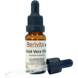 Aloë Vera Olie 20ml Pipetfles - Puur en Onbewerkt - Olie van Aloë Barbadensis Gel - Huid & Haar