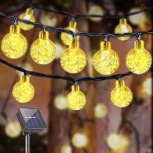 Buiten Tuin - Lichtsnoer op Zonne-energie Kristallen Bollen 40 LEDs 10 m IP65 8 Modi Lichtketting - Voor Buiten Binnen Tuin Terras Balkon Bruiloft Buitenverlichting