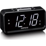 Lenco - CR-28BK - Wekkerradio - Zwart - Met Handmatige Dimmer en Helder LED-Display
