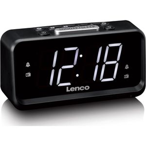 Lenco - CR-28BK - Wekkerradio - Zwart - Met Handmatige Dimmer en Helder LED-Display