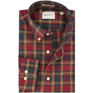 Gant - Casual Overhemd - Rood - Katoen - Regular Fit