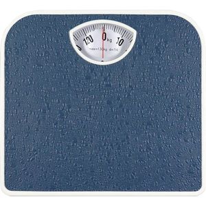 Mechanische personenweegschaal met druppelpatroon - tot 130 kg, blauw 27x24x4 cm