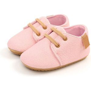 Steppies - Babyschoentjes PU Leer met Veters - Roze - Maat 17-18