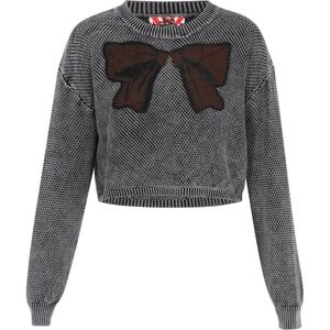 myMo - ROCKS - Trui - Bruin - Zwart - Wit - Knitwear - Lange Mouw