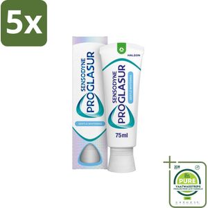 5 x Sensodyne - Tandpasta - Proglasur Gentle Whitening - Tandglazuur Versterkend - 75 ml - Grootverpakking - Tandpasta - Tanderosie - Glazuur - Tanden Bleken - Tanden Beschermen