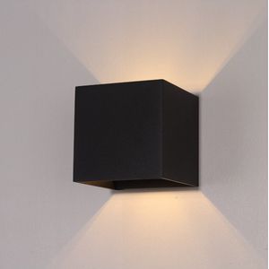 Wandlamp Kubus Zwart - 12x12x12cm - 1x G9 LED 3,5W 2700K 350lm - IP20 - Dimbaar > wandlamp zwart | wandlamp binnen zwart | wandlamp hal zwart | wandlamp woonkamer zwart | wandlamp slaapkamer zwart | led lamp zwart | sfeer lamp zwart | up and down