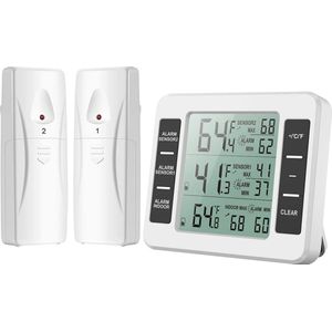 Digitale thermometer met 2 sensoren en temperatuuralarm voor thuisgebruik