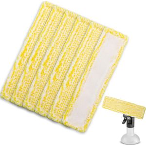 6 Stuks - Microvezeldoeken Geschikt voor Karcher WV2 WV5 - Microvezel Wisserovertrek - Vervangende Microvezelpads Raamreinigeraccessoires - Vervangende Doekjes Geschikt Voor Ruitenwissers - Microvezel Doekenset Vervanging - Raamreinigingsset - Geel