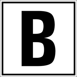 Letter bord A-Z, per stuk Letter B 200 x 200 mm