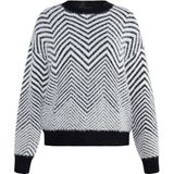 usha - WHITE LABEL - Pullover - Zwart - Zickzack-Muster