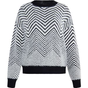 usha - WHITE LABEL - Pullover - Zwart - Zickzack-Muster