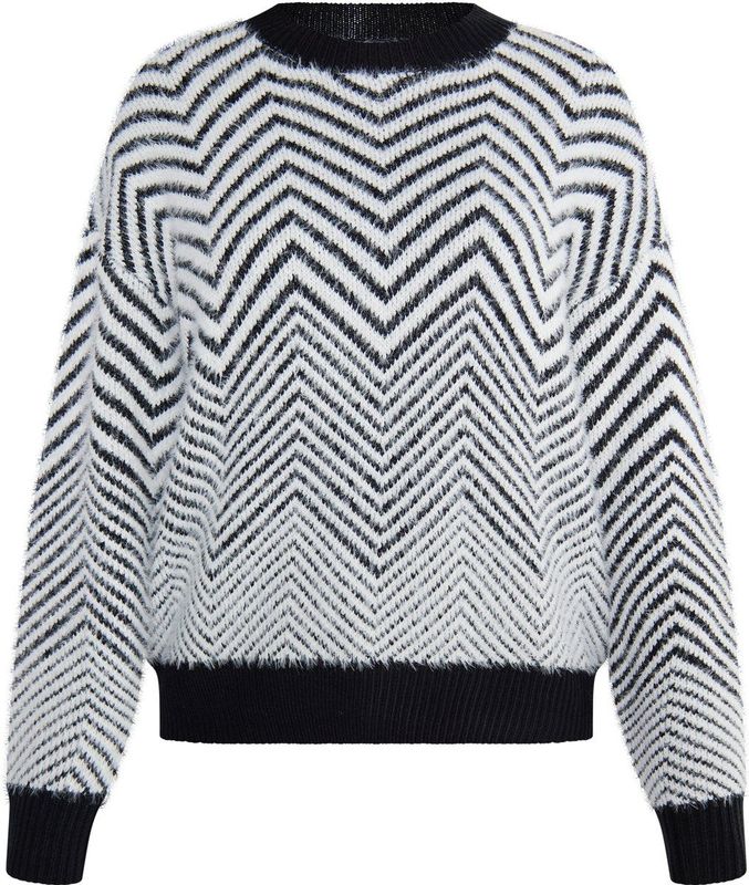 usha - WHITE LABEL - Pullover - Zwart - Zickzack-Muster