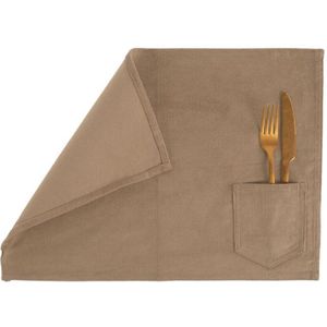 Tiseco - Placemat VELMAR - SET/4 - Wasbaar - 33x45 cm, taupe