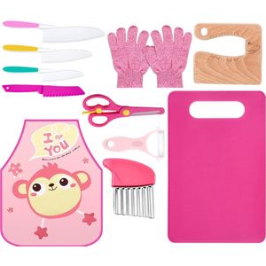 DirNiya kindermessen 12 delige set - kindermes -Le petit chef - Mes kind - Keukenmes kinderen - Kindermessenset - Kinder koksmes - Kiddikutter - Kiddicutter - Kinderbestek