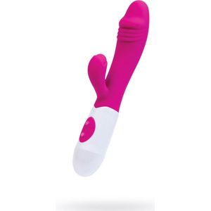Tarzan Vibrator voor vrouwen- Geribbelde Eikel voor extra stimulatie- Clitoris en G-spot Stimulator - 10 standen – 19,5 cm – Roze