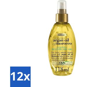 12 x OGX - Argan Oil of Morocco - Haarolie - Gewichtloos - Reviving Dry Oil - 118 ml - Argan Olie - Haar Olie - Droge Olie - Haarverzorging - Glansspray