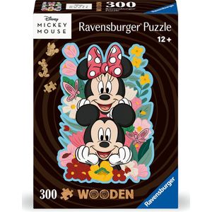 Ravensburger houten puzzel Disney Mickey & Minnie Mouse - Legpuzzel - 300 stukjes