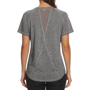 Sportshirt dames korte mouwen ademend top voor fitness yoga hardlopen en dans
