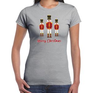 Bellatio Decorations fout kersttrui t-shirt dames - Notenkrakers - grijs - piemel/penis S