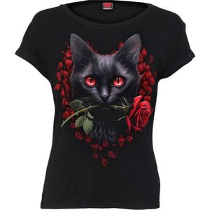 Spiral - Zwarte Kat - T-shirt - Zwart - 100% Katoen