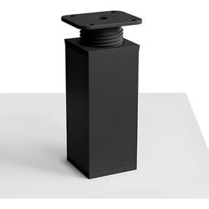 design meubelpoten MFV1 | set van 4 | in hoogte verstelbaar | Vierkant profiel: 40 x 40 mm | Kleur: zwart mat | Hoogte: 60 mm (+ 20 mm) | Inclusief hoogwaardige houtschroeven