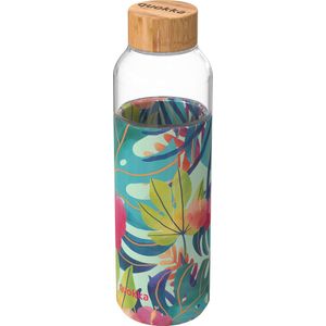 Quokka Drinkfles Flow Tropical Glas 660 Ml Blauwgroen